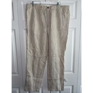 Tasso Elba Island Drawstring Pants Mens Size XL Beige Beach 100% Linen Relaxed
